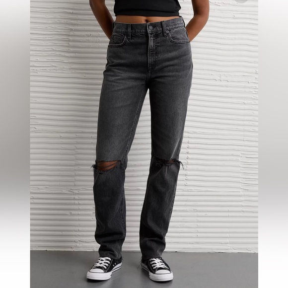 American Eagle Outfitters Denim - American Eagle Outfitters Black Straight Leg Jeans